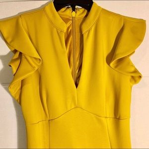 NY and Co yellow slit dress